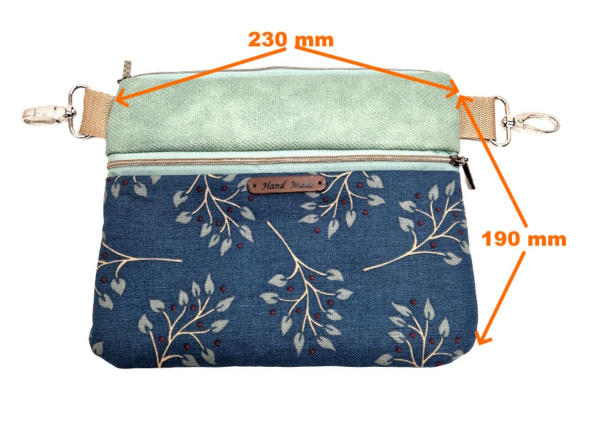 10023 Damen-Schulter-Tasche TealElegance – Handmade Bag Maße